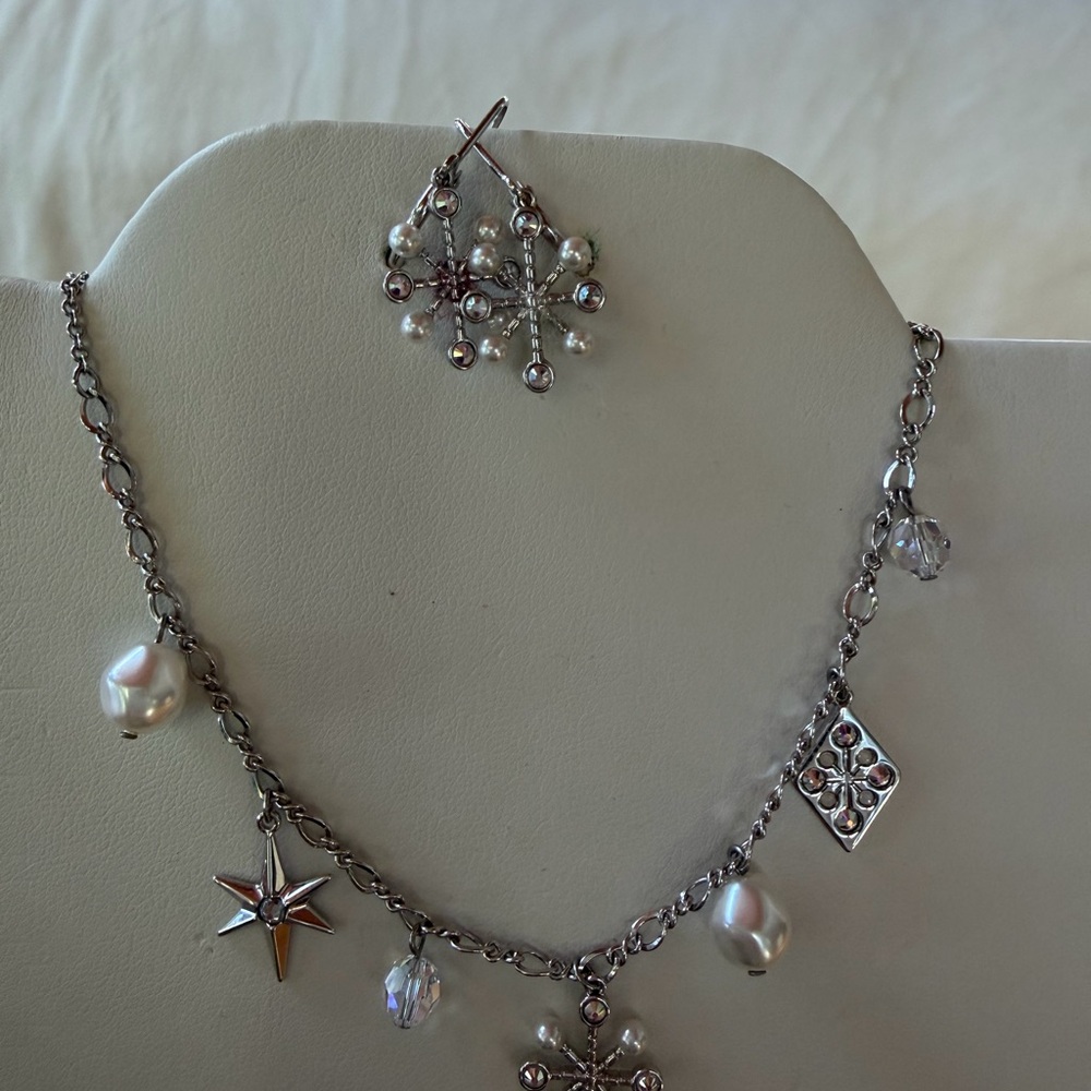 Elegant Silver and Pearl Set, Wintery Set